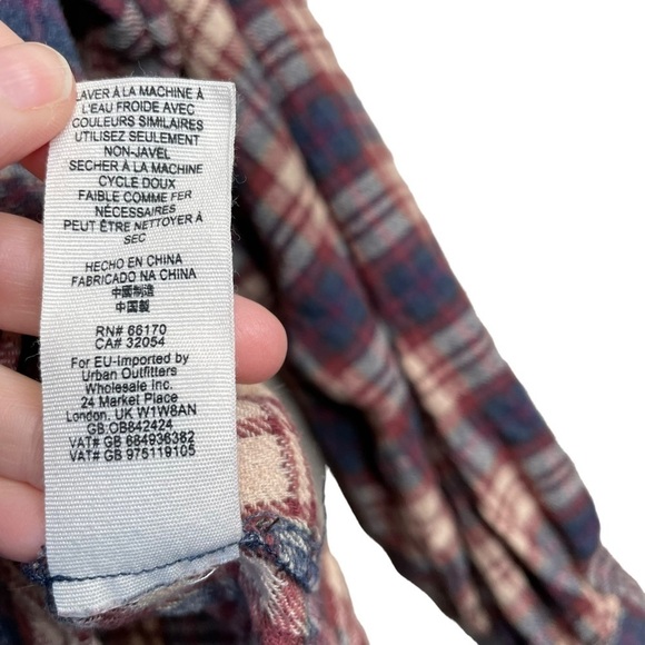 Free People Northern Bound Plaid Balloon Sleeve Popover Shirt Size Small - Picture 5 of 7